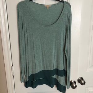 Teal flowy top